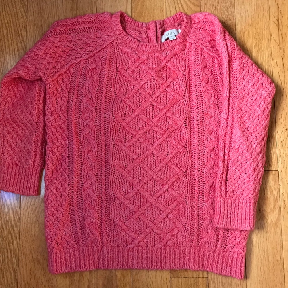 Ann Taylor loft medium orange-red sweater